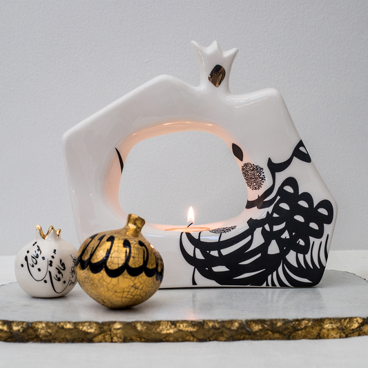 Pomi Monochrome Abstract Ceramic Objet D'art