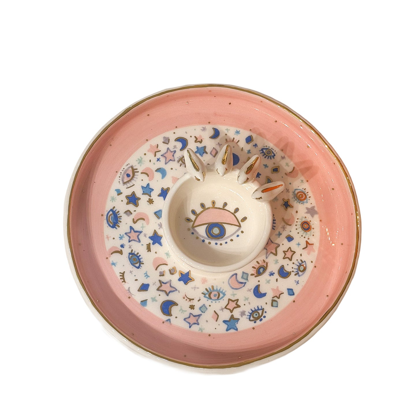 Round  Plate  4 white 3d bird