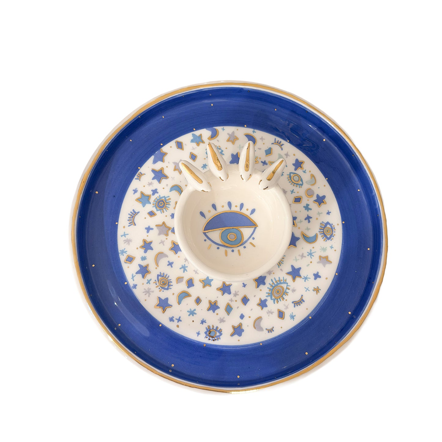 Round  Plate  4 white 3d bird