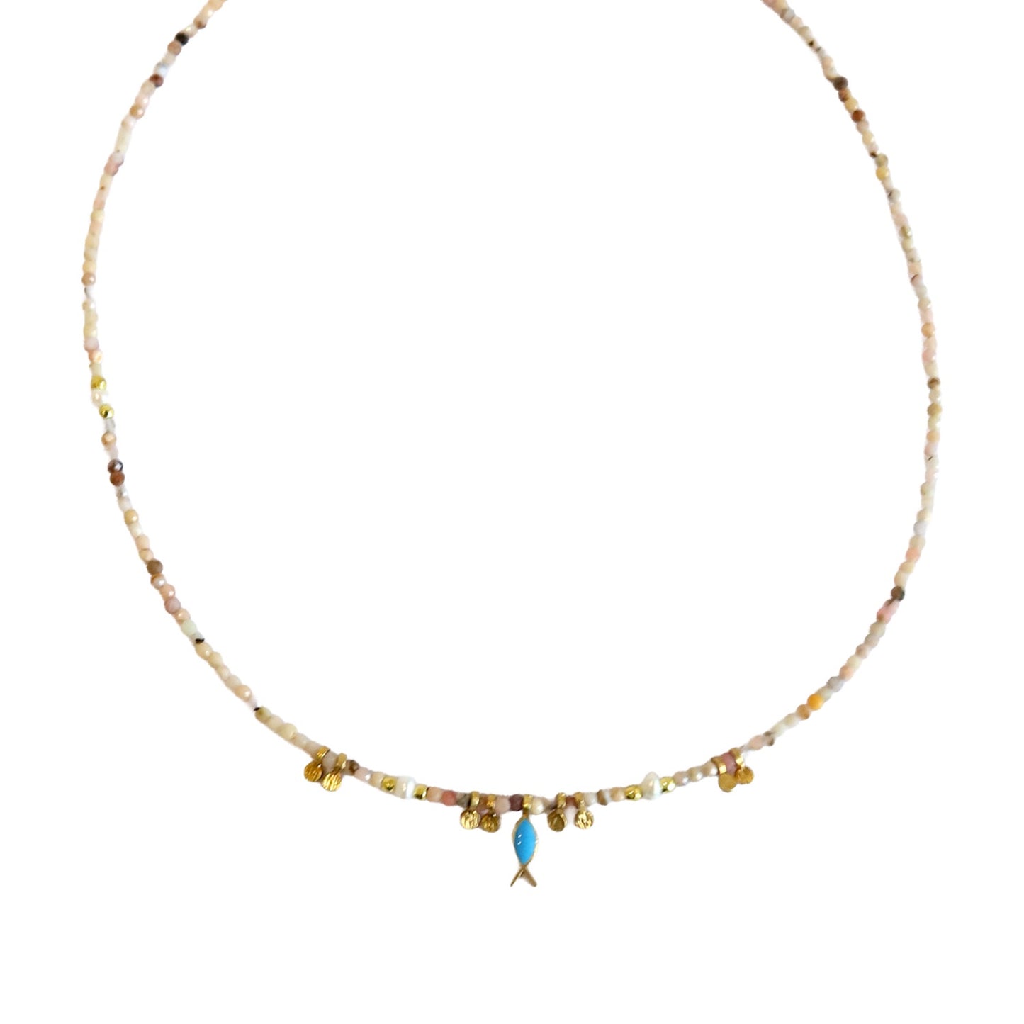 Multi Stone Fish Necklace