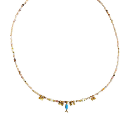 Multi Stone Fish Necklace
