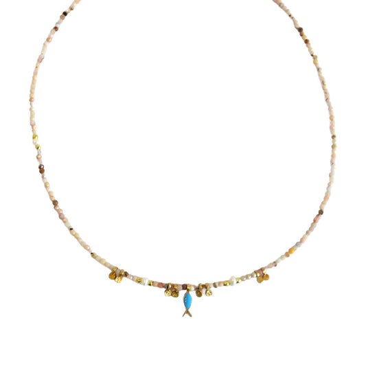 Multi Stone Fish Necklace