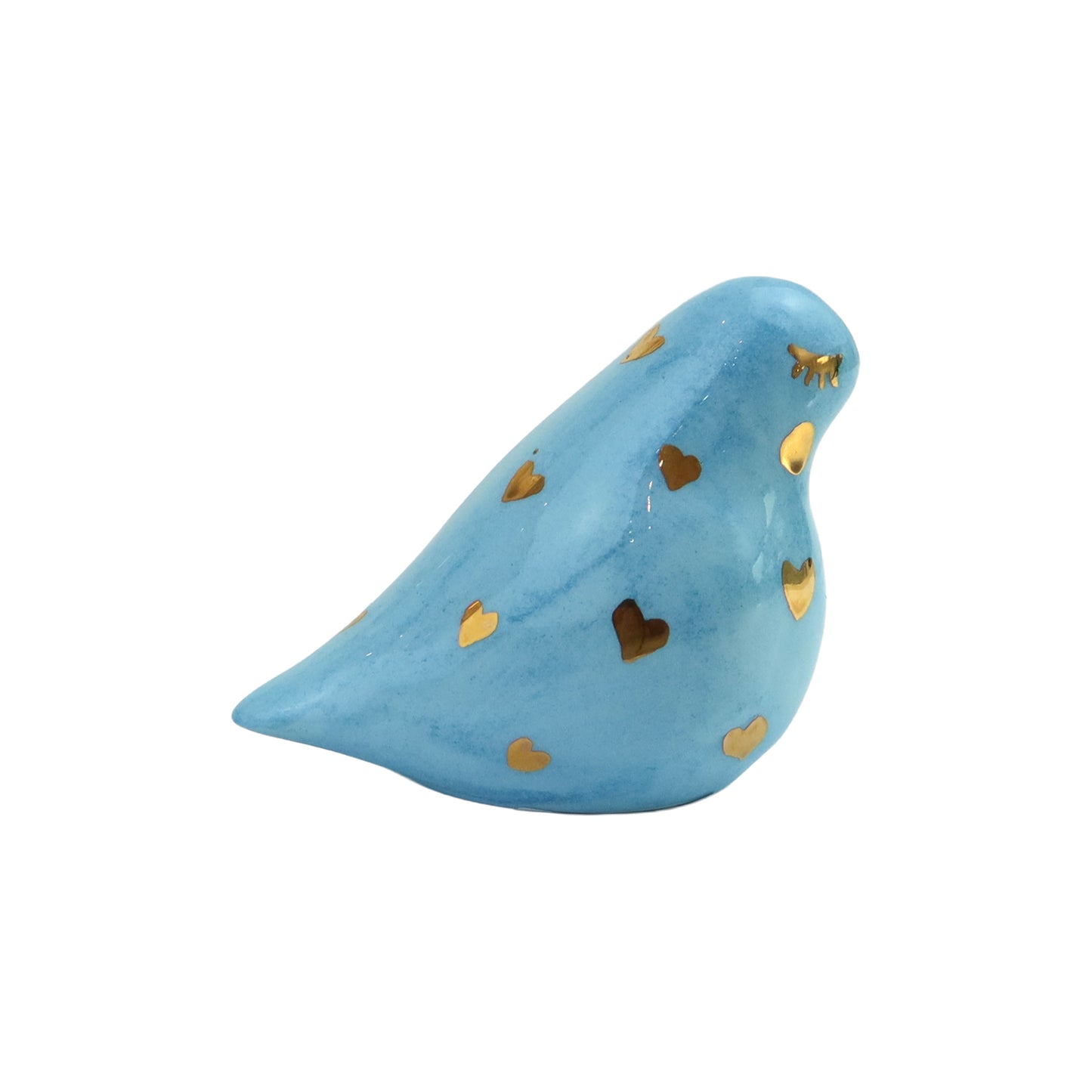 Bird Blue with Golden heart design