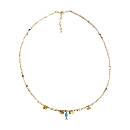 Multi Stone Fish Necklace