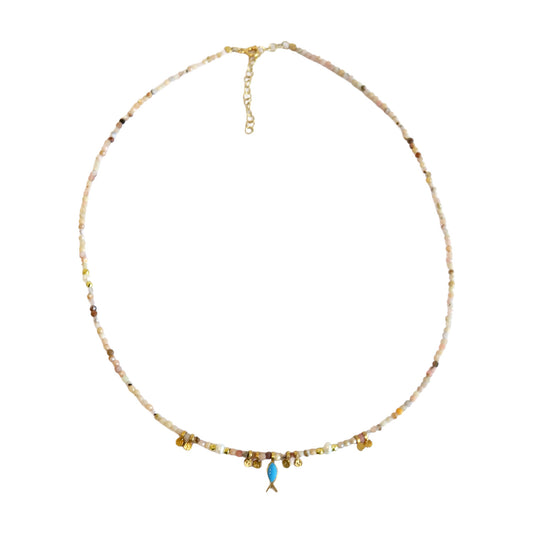 Multi Stone Fish Necklace