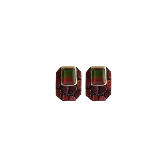 Rectangular Tourmaline Earring