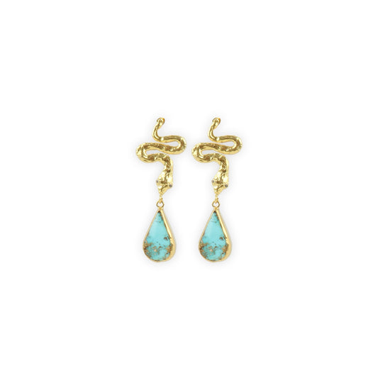 Serpent Natural Turquoise Earrings