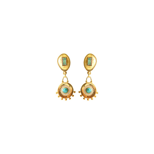 Sun Dots Turquoise MC Earrings