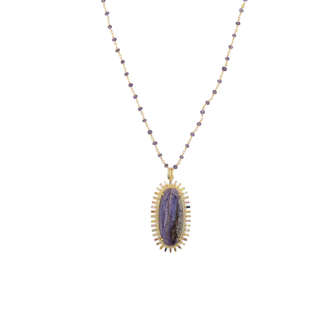 Purpurite Pavé Necklace Sherie Boutik