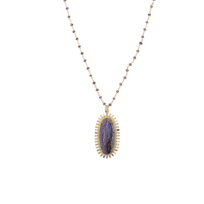 Purpurite Pavé Necklace Sherie Boutik